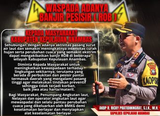 Kapolres Anambas Himbau Warga Waspada Banjir ROB dan Cuaca Ekstrem