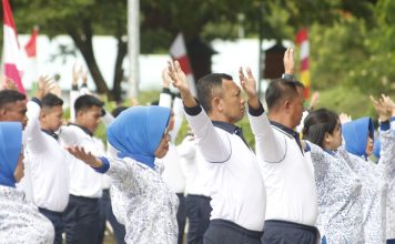Jalin Silaturahmi, Guspurla Koarmada I dan Satuan TNI AL di Natuna Gelar Olahraga Bersama