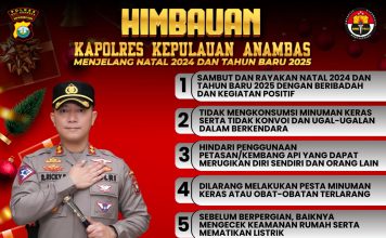 Sambut Natal 2024 Dan Tahun Baru 2025, Kapolres Anambas Keluarkan Imbauan Kamtibmas