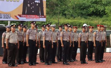 AKBP Apri Fajar Hermanto, S.I.K., Pimpin Upacara Kenaikan Pangkat 25 Personel Polres Lingga Periode 1 Januari 2025