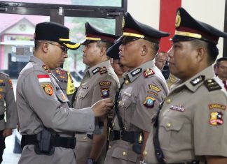 Kapolres Natuna Pimpin Serah Terima Jabatan Kapolsek Bunguran Barat dan Kapolsek Pulau Laut