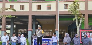 Sat Lantas Polres Simalungun Gelar Sosialisasi Keselamatan Berkendara di SMK Satria Budi Perdagangan