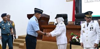 Danlanud RSA Hadiri Rapat Paripurna DPRD Natuna, Dukung Pidato Perdana Bupati