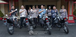 Bupati Asahan Serahkan 4 Unit Sepeda Motor ke Polres Asahan
