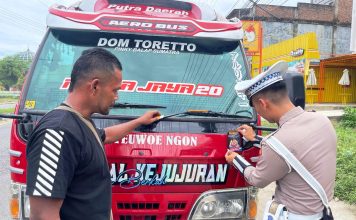 Satlantas Polres Aceh Timur Sosialisasi Mudik Aman