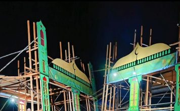 Pemuda Pancur Lingga Utara Bangun Gerbang 7 Likur, Jaga Tradisi Ramadhan dengan Gotong Royong