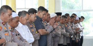 Polres Aceh Timur Laksanakan Sholat Ghaib Atas Gugurnya Tiga Anggota Polri Dalam Pelaksanaan Tugas di Way Kanan, Lampung