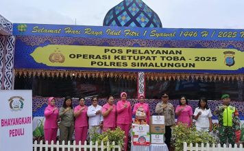 Bhayangkari Simalungun Tinjau Langsung Pos Pengamanan Mudik Lebaran