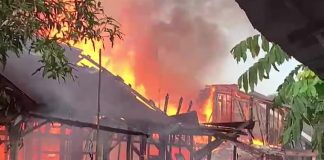 Breaking News : Kebakaran Hebat di Senayang, Enam Rumah Ludes Terbakar