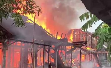 Breaking News : Kebakaran Hebat di Senayang, Enam Rumah Ludes Terbakar