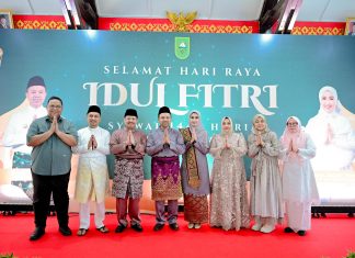Hari Raya Kedua Idul Fitri, Bupati Bengkalis Hadiri Open House Forkopimda Riau