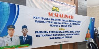 Sosialisasi Dana Desa 2025, Komitmen Kabupaten Lingga Wujudkan Desa Mandiri dan Tangguh Pangan