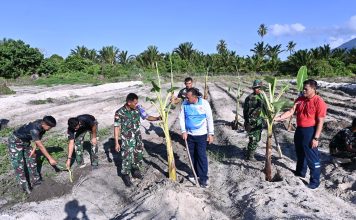 Bibit Pisang Kepok dan Ulin Warnai Program Ketahanan Pangan Lanud RSA Natuna
