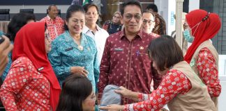 Ketua TP PKK Kota Pematangsiantar Ny Liswati Wesly Silalahi Menghadiri Gerakan Pengendalian Penyakit Prioritas dan Pemeriksaan Kesehatan Gratis