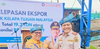 Kepri Poros Ekspor Baru, Wagub Nyanyang Lepas Ekspor 19,2 Ton Olahan Kelapa ke Malaysia