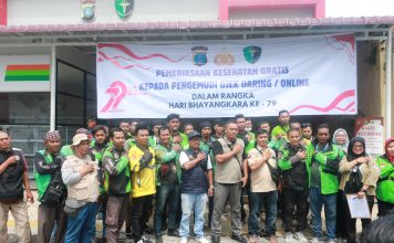 Ratusan Pengemudi Ojek Online Jalani Pemeriksaan Kesehatan Gratis di RS Bhayangkara TK II Medan