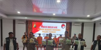 Polres Asahan Amankan 6 Kurir Bawa 30 Kg Sabu Sabu