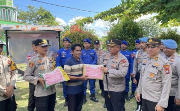 Kapolres Natuna Salurkan 100 Paket Sembako di Serasan, Wujud Kepedulian Polri Sambut Hari Bhayangkara ke-79