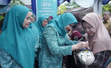 Ketua Tim Pembina Posyandu Asahan Tinjau Launching Pekan Imunisasi Dunia 2025