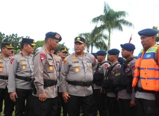 Polda Kepri Gelar Apel Kesiapsiagaan Cuaca Ekstrim dan Kunker ke Mako Satbrimob