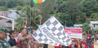 Bupati Anambas Aneng Resmi Membuka Pawai Pembangunan HUT ke-80 RI