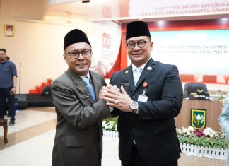 Hadiri Pelantikan Dan Pengambilan Sumpah Sekda Provinsi Riau, Bupati Ucapkan Selamat