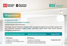 Pengumuman Pemindahan Alamat Kantor Bank Syariah Indonesia KCP Natuna