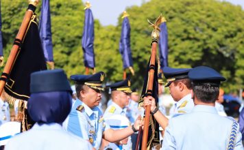 Danlanud RSA Natuna Hadiri Upacara Peresmian Satuan Baru dan Alih Kodal Jajaran TNI AU