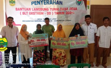 Pemdes Tanjung Lipat Salurkan BLT-DD Agustus & September 2025 kepada 14 KPM