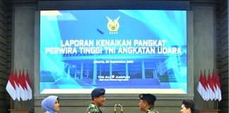 Danlanud RSA Natuna Hadiri Laporan Korps Kenaikan Pangkat Pati TNI AU di Mabesau