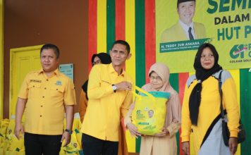 Golkar Lingga Rayakan HUT ke-61 dengan Bagikan 1.000 Paket Sembako untuk Warga