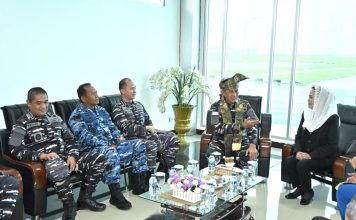 Danlanud RSA Sambut Kedatangan Komandan Kodaeral IV Batam di Natuna