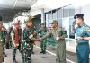 Komandan Lanud RSA Sambut Kedatangan Komandan Kodiklatad di Natuna