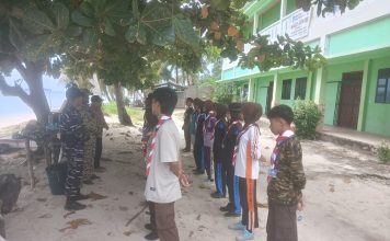 Posal Memperuk Lanal Tarempa Dukung Kegiatan Napak Tilas Pramuka di Desa Nyamuk