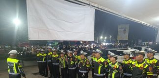 Pastikan Arus Lalu Lintas Berjalan Lancar, Satlantas Polres Natuna Gelar Pengamanan Final Voli Bupati Cup