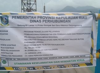 Setelah Disorot, Papan Proyek Dermaga Apung Tanjung Buton Dipasang, Namun Masih Dinilai Tidak Transparan