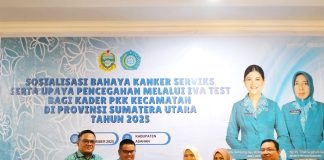 TP PKK Sumut Sosialisasikan IVA Test Dan Serahkan Bantuan