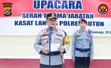 Kapolres Buton Pimpin Upacara Serah Terima Kasat Lantas Polres Buton