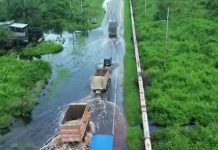 Bupati Siak Tinjau Banjir di Simpang Obor, Ruas Jalan Nasional Terendam