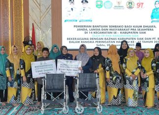 PKK Siak-BSP Kolaborasi Salurkan Bantuan Sembako Untuk Keluarga Pra-Sejahtra