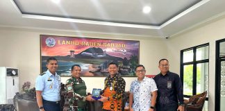 Perkuat Sinergi di Perbatasan, Danlanud RSA Natuna Sambut Kunjungan VP Bank Mandiri