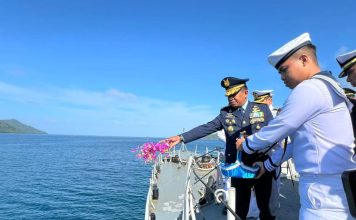 Wujud Sinergi TNI, Danlanud RSA Ikuti Tabur Bunga Hari Dharma Samudera di Faslabuh Selat Lampa Natuna