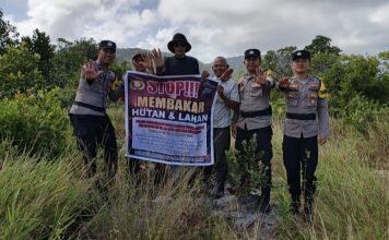 Bhabinkamtibmas Polsek Serasan Gencarkan Patroli Karhutla di Wilayah Perbatasan, Ajak Warga Jaga Alam Bersama