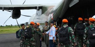 Lanud RSA Natuna Dukung Mobilisasi Batalyon Arhanud 14 Pasgat Menuju Terjun Penyegaran
