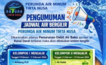 Debit Air Menurun, Perumda Tirta Nusa Berlakukan Jadwal Air Bergilir
