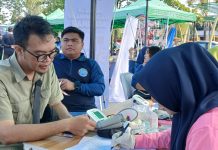 Puskesmas Sei Jang Buka Layanan Pemeriksaan Kesehatan Gratis di Puncak HPN 2026 Lapangan Pamedan