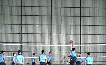 Meski Berpuasa, Personel Lanud RSA Natuna Tetap Semangat Berolahraga