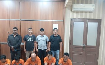 Berantas Narkoba Lima Pria Diciduk Polres Asahan di Kamar Kost