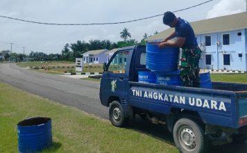 Lanud RSA Natuna Sediakan Puluhan Tong Sampah, Wujudkan Pangkalan Bersih dari Sampah Plastik