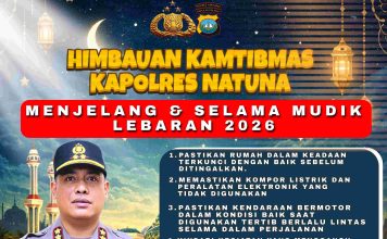 Mudik Lebaran 2026, Kapolres Natuna Sampaikan Pesan Kamtibmas kepada Masyarakat
